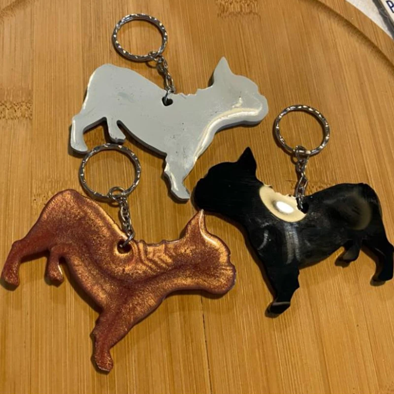 Handmade Glossy Animal Puppy for Key Chain Decor Mold Shiny Dog Shaped Keychain