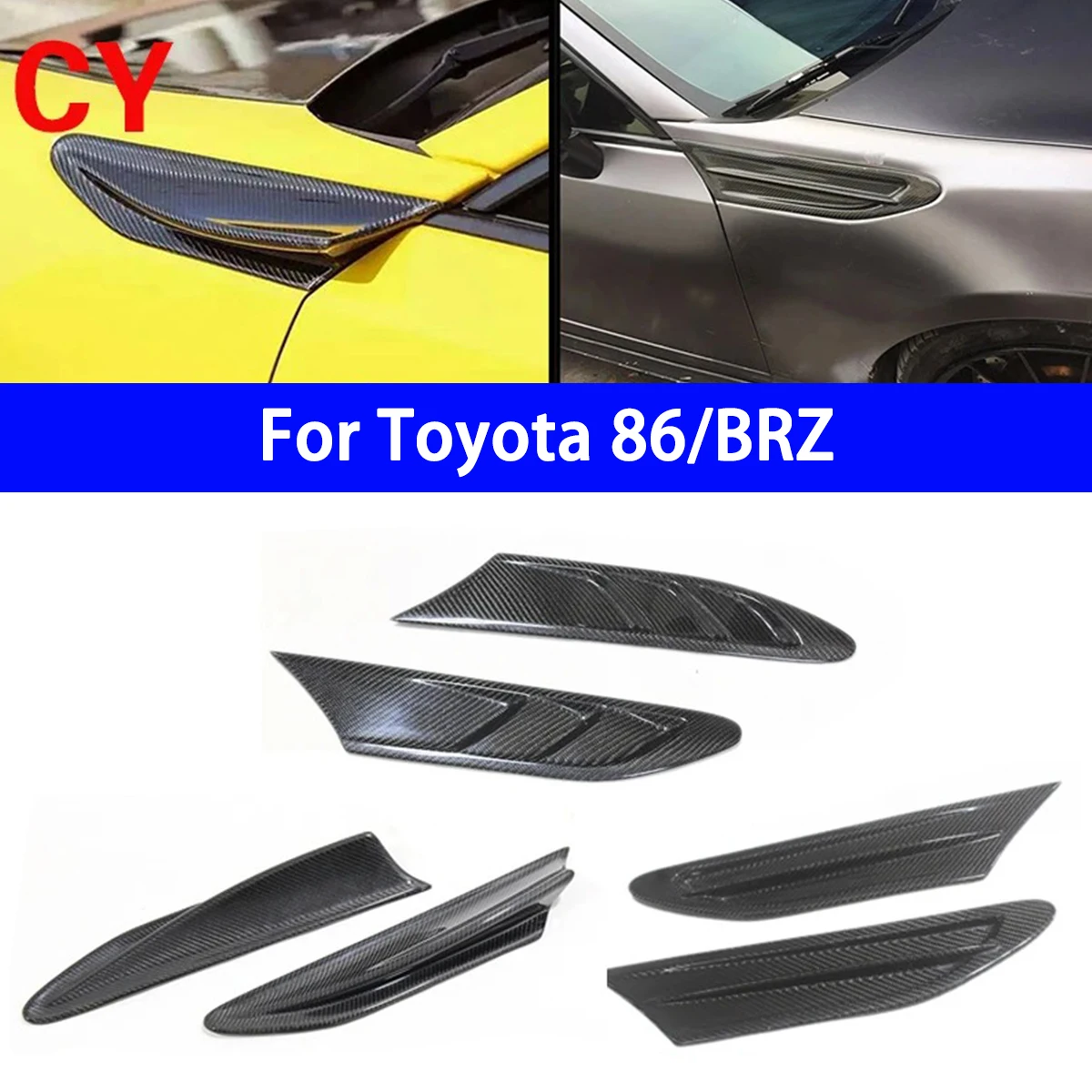 For Subaru BRZ Toyota 86 GT86 Scion FR-S 2012-2016 2 Pcs Real Carbon Fiber Side Fender Fin Vents Cover Trim  3 Style