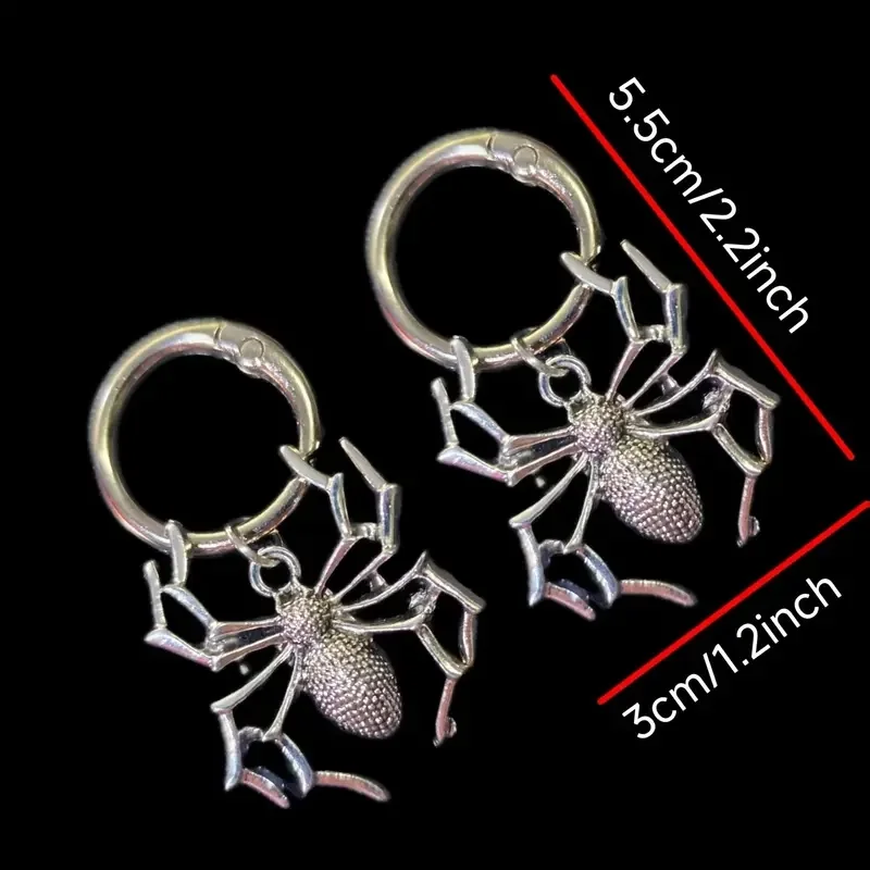 1pair/2pcs Spider Gothic Punk Style Cool Pendants, Charms, Z