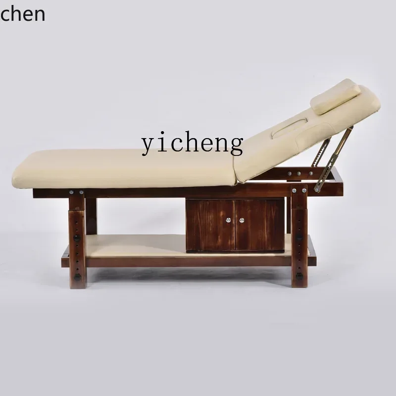 YFY Solid Wood Facial Bed Massage Couch Physiotherapy Bed Massage  High-Grade Moxibustion  Eyelash Bed Tattoo Couch