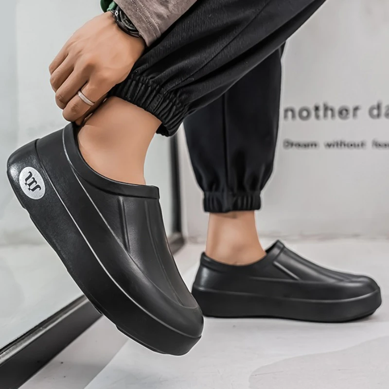 

Four-season Style Shallow-mouthed One-foot Lightweight Flat-heeled Solid Color Waterproof Anti-slip New Fashionable Chef Shoes