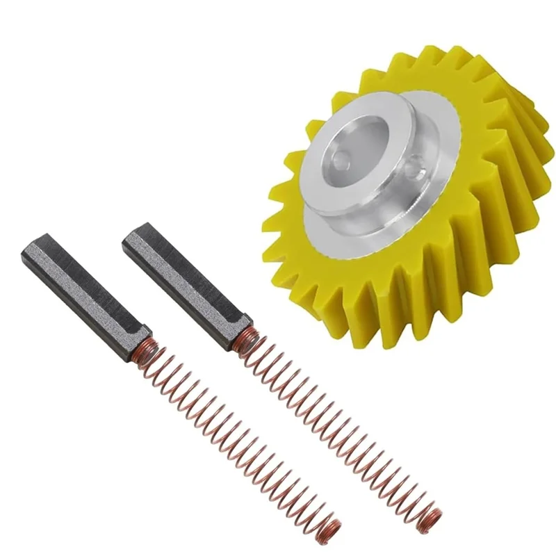 CKFAM - Piezas de Repuesto KitchenAid W10112253 Engranaje Helicoidal para Batidora y W10380496 Escobillas de Carbón, Accesorios de Repuesto para Engranaje Helicoidal
