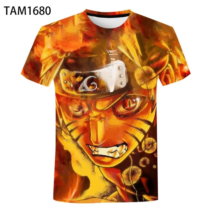 

Hot-selling 3D Printing T-shirt Boys and Girls Short-sleeved Trend Crew Neck T-shirt Naruto Image Anime Harajuku Style