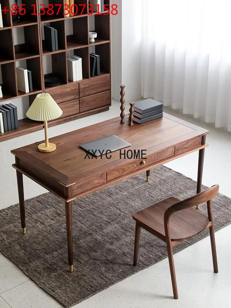 

Настольный светильник из цельного дерева в американском стиле, роскошный компьютерный стол из черного ореха, домашний стол