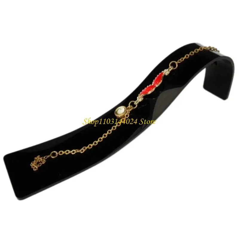 N5KE Versatile Bracelet Display Stand Portable Curved Shaped Necklace Acrylic Handchain Stand Jewellery
