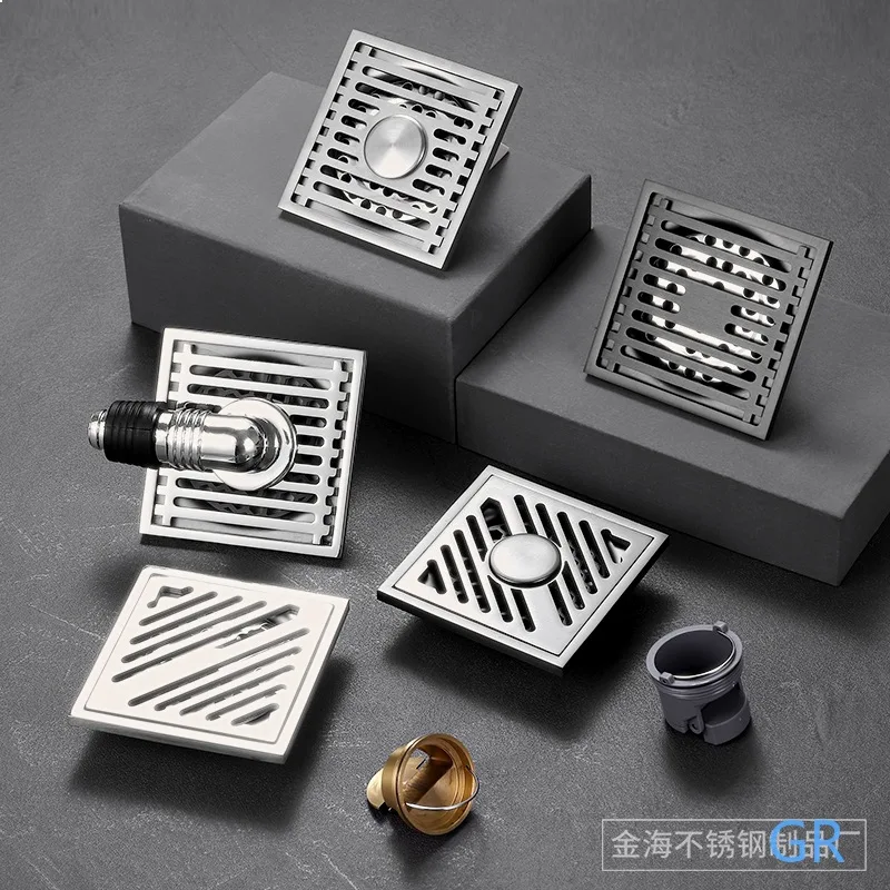 Stainless Steel Anti-Clog Odor-Proof Floor Drain Large Diameter Laser Cut