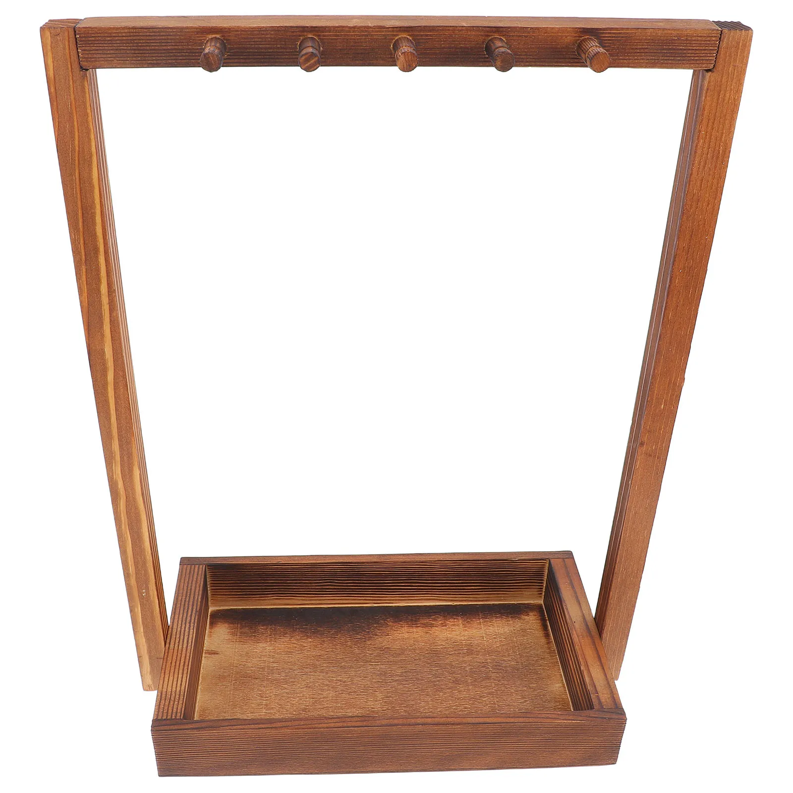 

Retro Brush Storage Stand Vintage Desk Pen Holder Durable Construction Spacesaving Vertical Paint Brush Drying Rack Artist