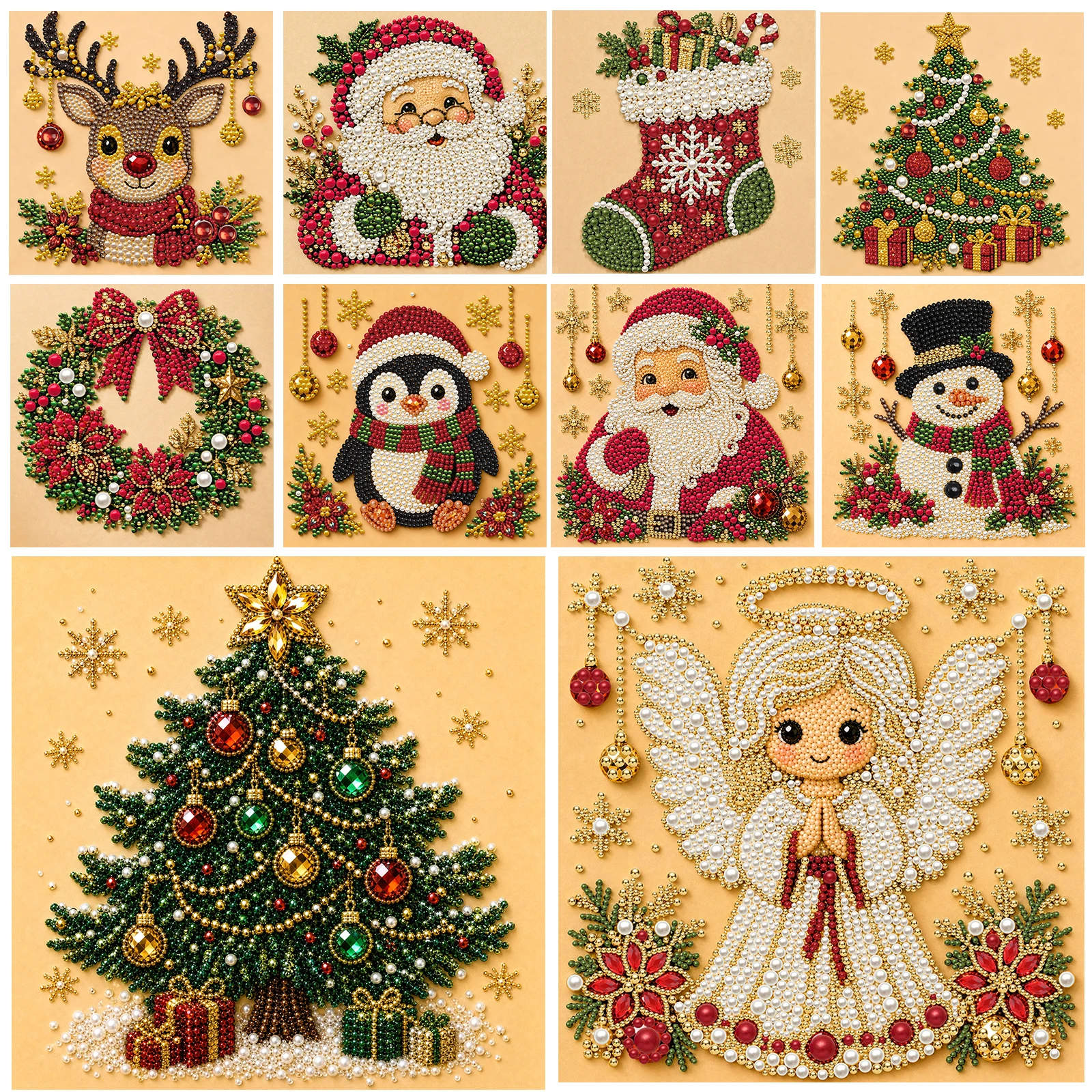 Resin Art Kits For Adults - Christmas Santa DIY Pearl Bead Painting