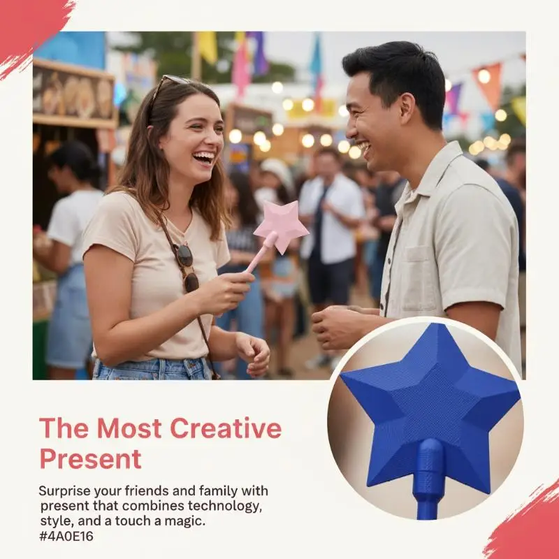 3D Printed Star Magic Wand Tap To Pay Credit Card Holder Portable Lightweight Star Wand Style Card Stand Credit Card Holder