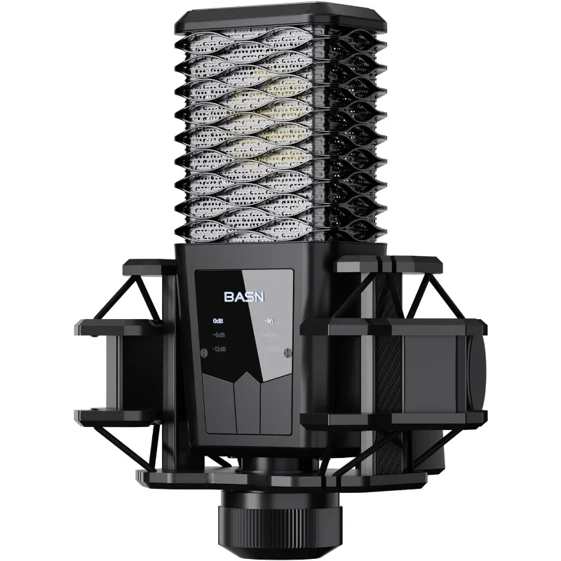 

BASN BMS2 Кардиоидный пикап с большой диафрагмой Студийный конденсаторный микрофон XLR подходит для записи, подкастинга, пения, потоковой передачи