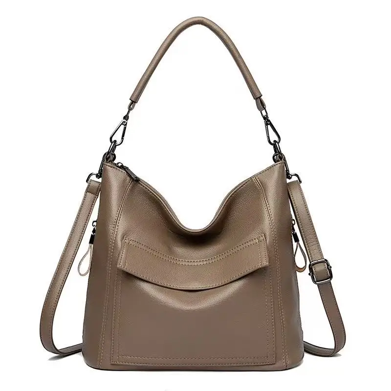 حقائب كتف ذات مقصورة داخلية ناعمة 2025 حقائب عالية الجودة بألوان متباينة للنساء حقائب يد نسائية بسحاب على الموضة H01