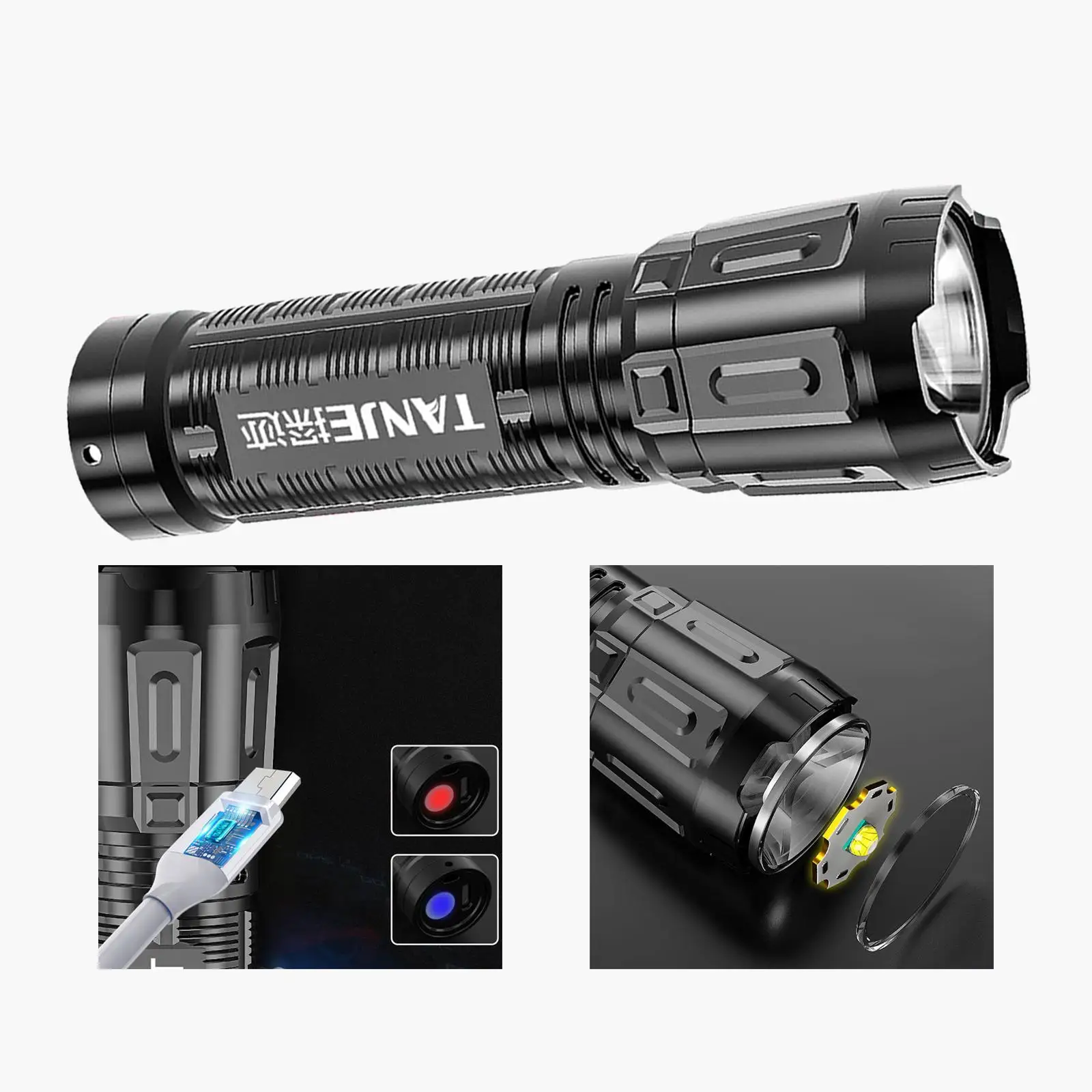 Mini torcia portatile impermeabile Bright USB ricaricabile per le emergenze