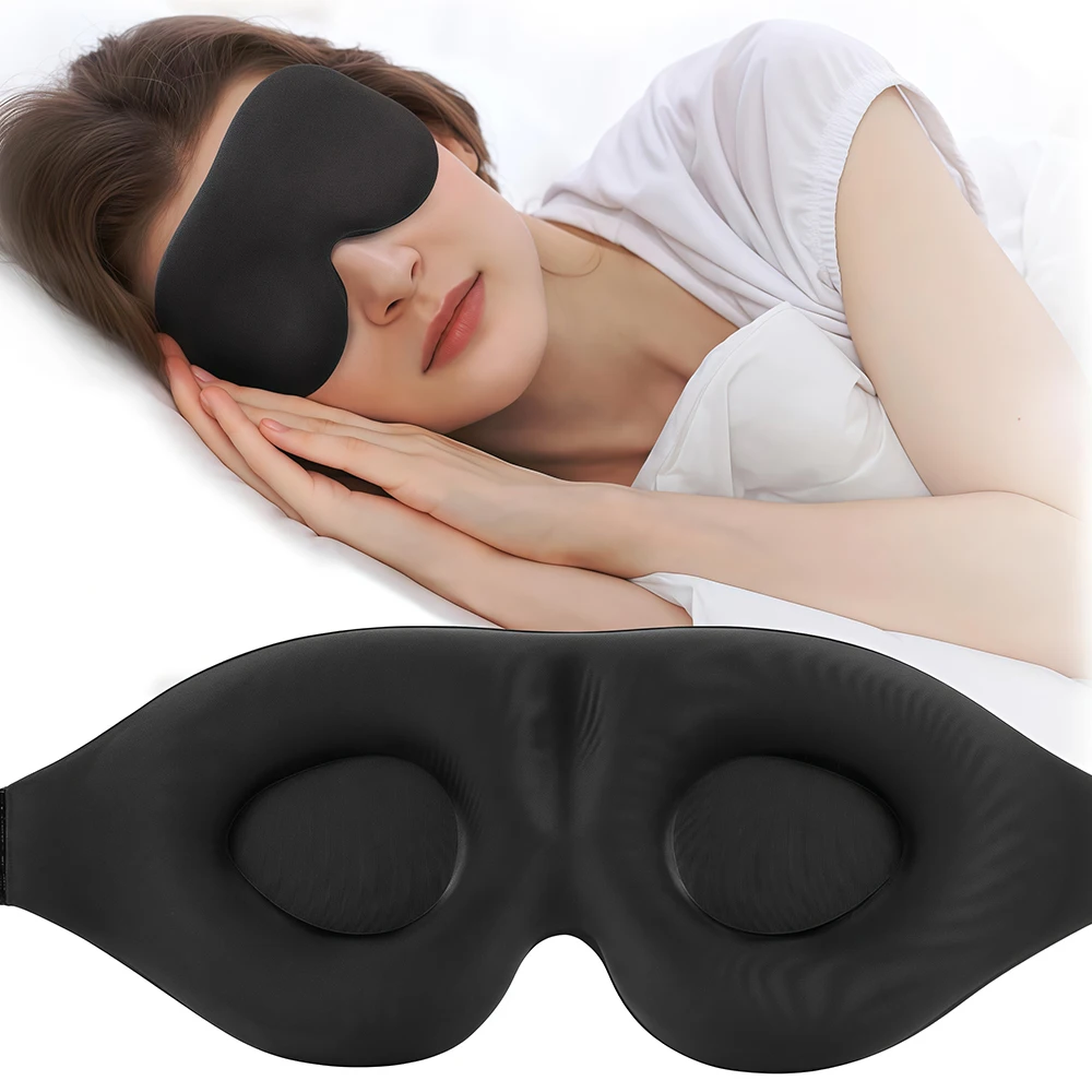 1/2/3/4/5Pcs Adjustable 3D Sleep Mask for Sleeping Travel Nap, Deep Contoured Eye Covers Block Out Light, Comfortable Blindfold