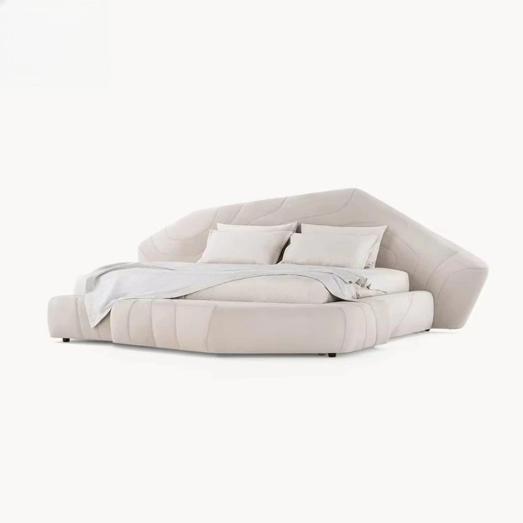 yp-High Quality Manufacturer Custom New Design king Size Bed Modern Luxury Fabric High Headboard Double Bed Bedroom Furniture-