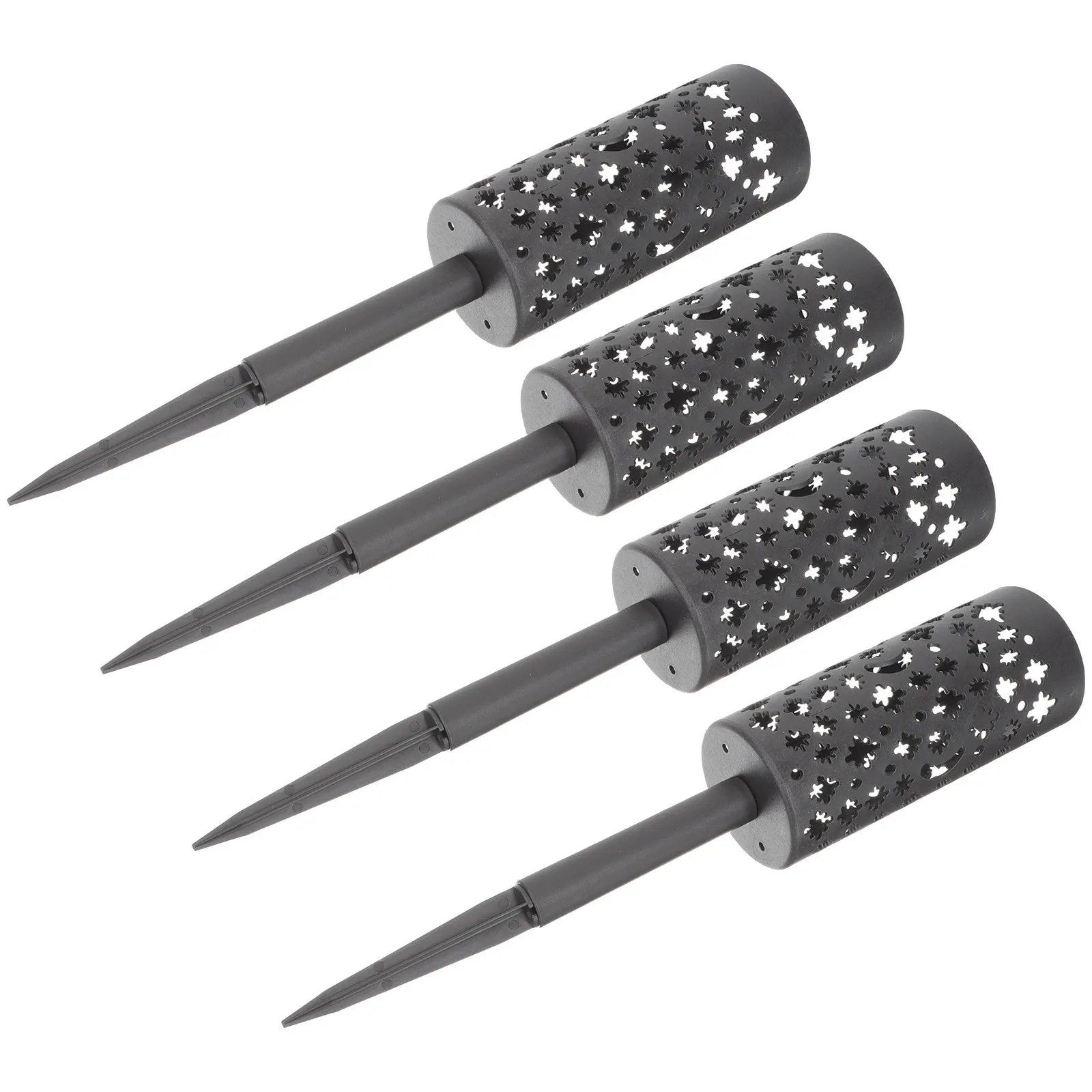 4Pcs Spiked Cemetery Vase Plastic Grave Flower Pot Round Bottom Easy Install Lawn Flower Container for Memorial Service Grave