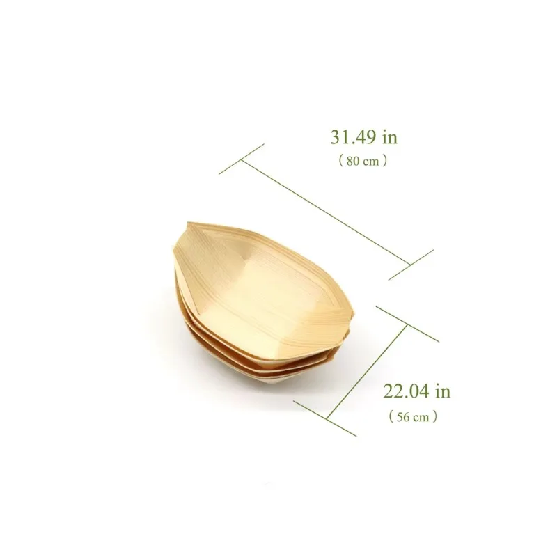 3 Compostable Utensils Biodegradable Disposable Wooden Tableware Japanese Wooden Sushi Ship Sushi Plate