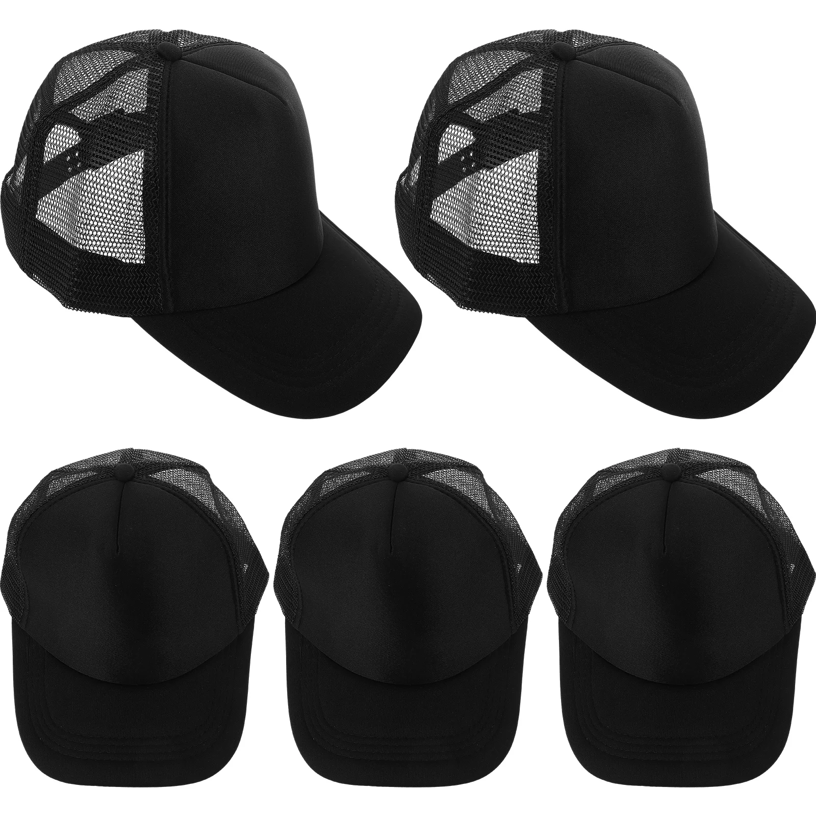 5pcs Sublimation Hats Blank Mesh Baseball Caps Unfinished Heat Transfer DIY Hats