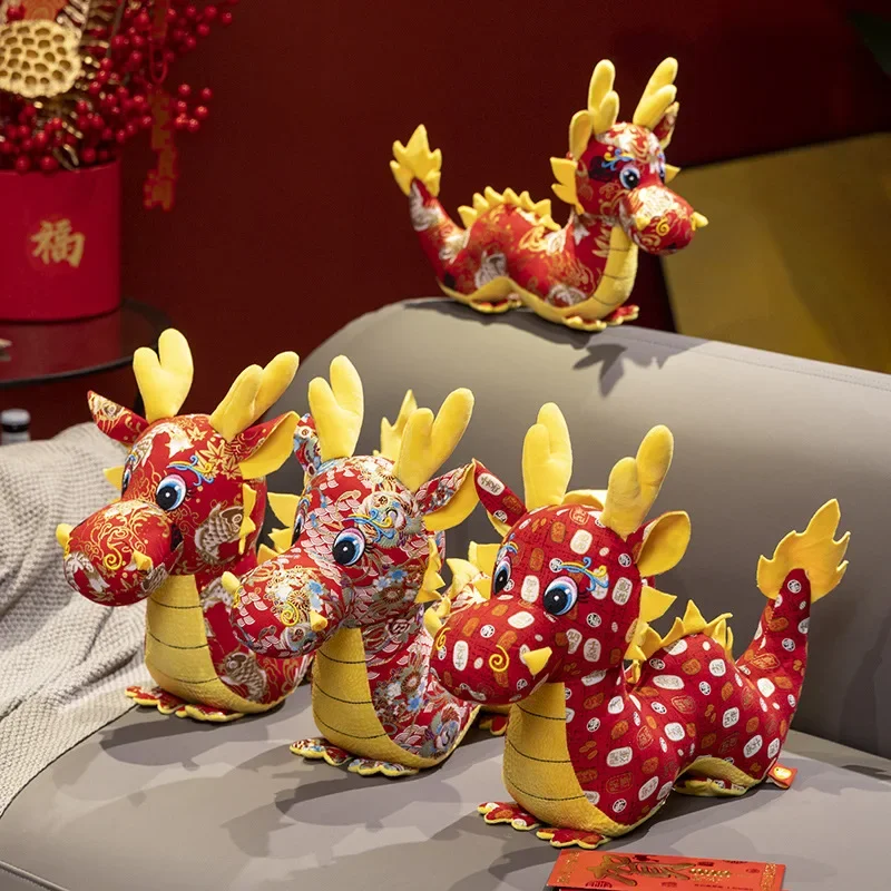 25CM Chinese Special New Year Of The Dragon Zodiac Plush Toy Dragon-shaped Rag Doll Children\'s Doll Birthday Gift Dragon