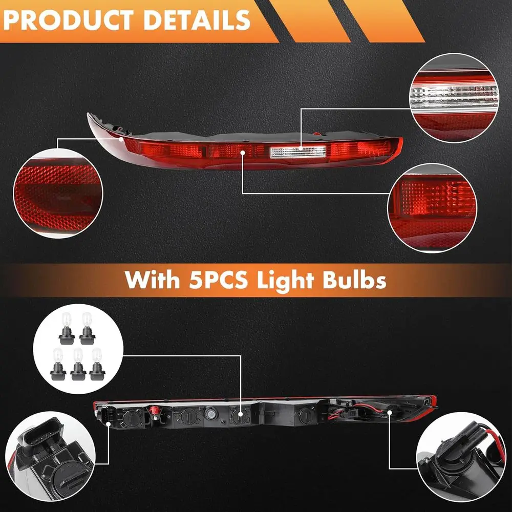 عاكس المصد الخلفي لجانب الركاب الأيمن Audi Q7 2016-2022، ضوء خلفي ومصباح الضباب لاستبدال 4M0945096A #4