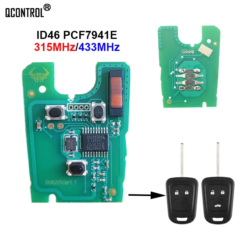 

QCONTROL Car Control Remote Key Electronic Circuit Board for Chevrolet Malibu Cruze Aveo Spark Sail 315MHz/433MHz Fob