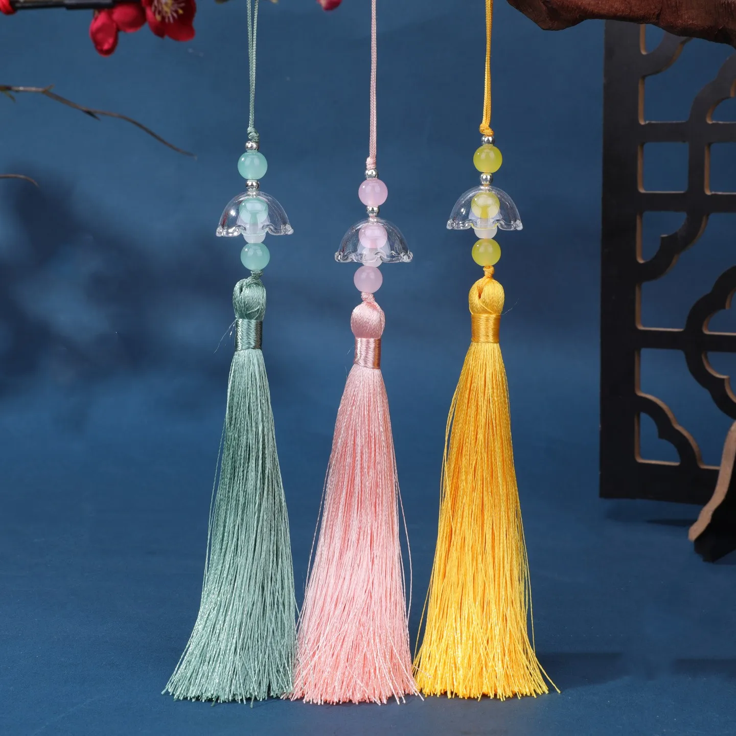 5pcs Acrylic Wind Chime Tassel Pendant DIY Crafts Clothing Decorative Curtain Bag Sewing Accessories Keychain Hanging Ornaments