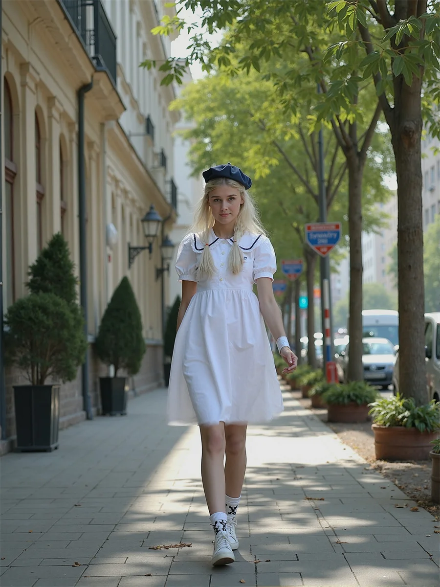 Women'S Summer Woman Dresses Peter Pan Collar Loose Side-Slit High-Slit Splited Splitting Cut-Out Cutout Hollow-Out Holes Fall