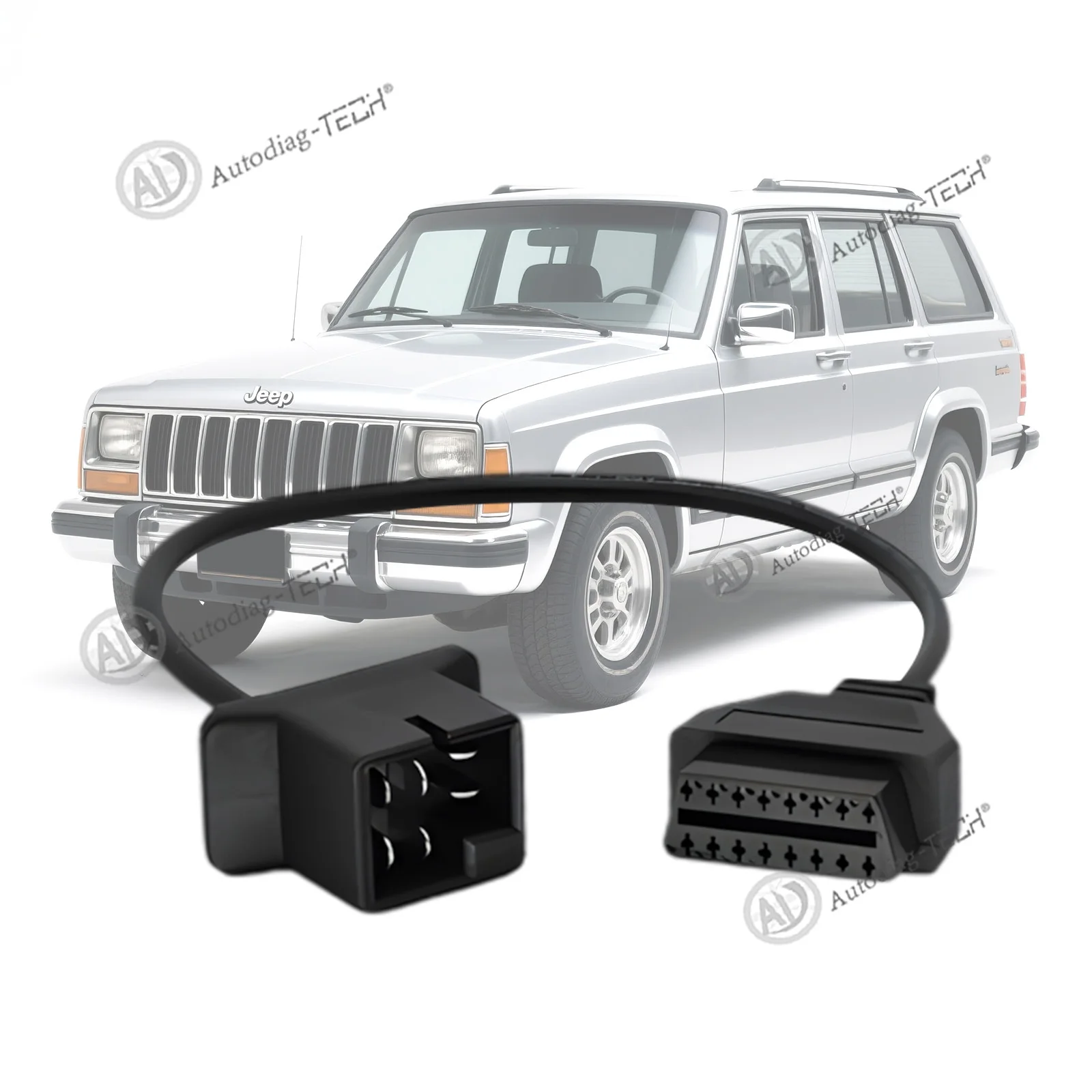 

Адаптер OBD1 к OBD2, подходящий для диагностического кабеля Chrysler с 6-контактным на 16-контактный, совместимый с 6-контактным разъемом Jeep/Dodge/Chrysler Vehicle