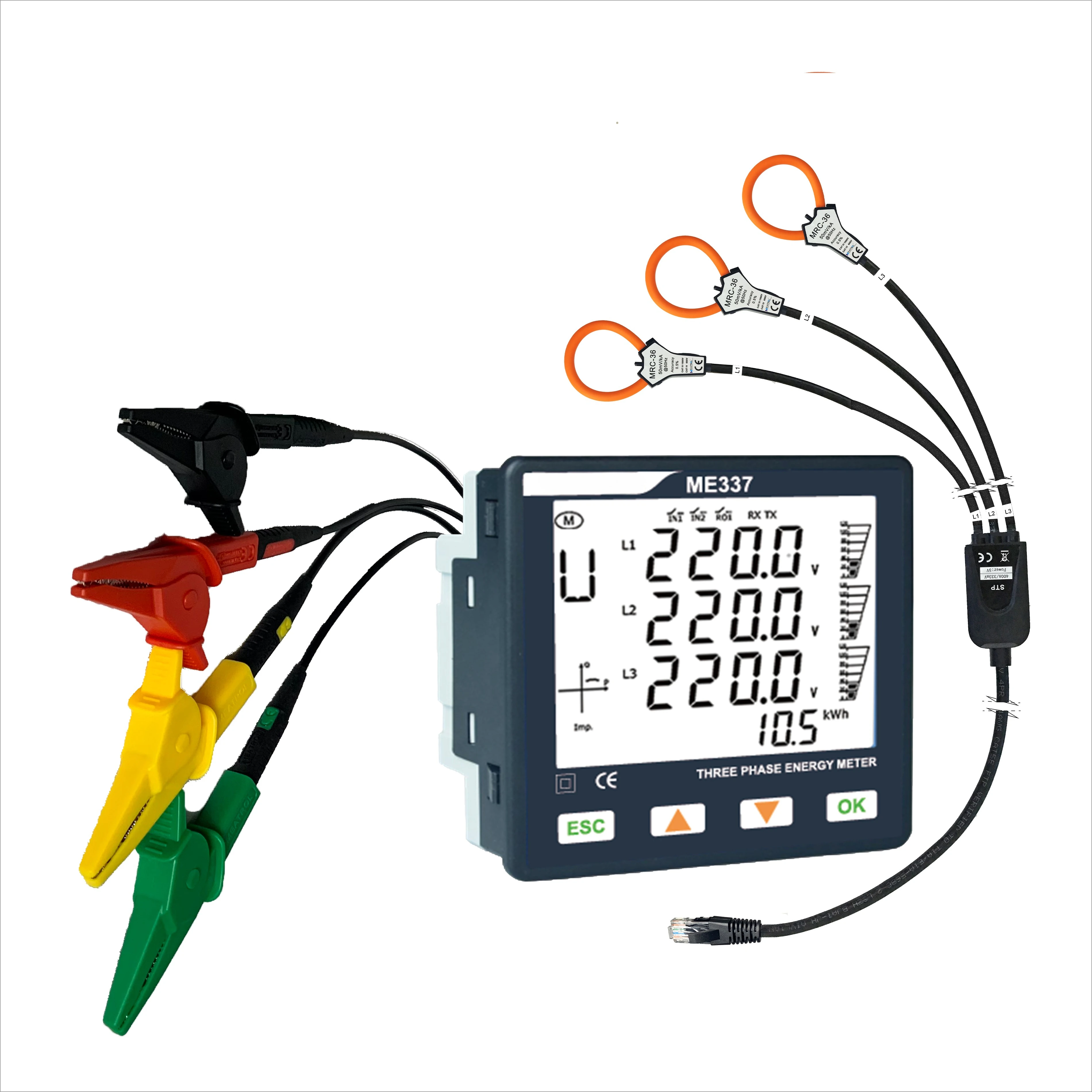 

ME337 Rogowski Modbus RTU RS485 Panel Type Smart Electrical Energy Quality Analyzer Power Meter
