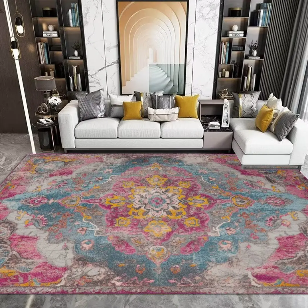 Ins Ethnic Retro Persia Carpet Living Room 140x200cm Thickening Carpets for Bedroom Large Area Rugs Cloakroom Non-slip Floor Mat
