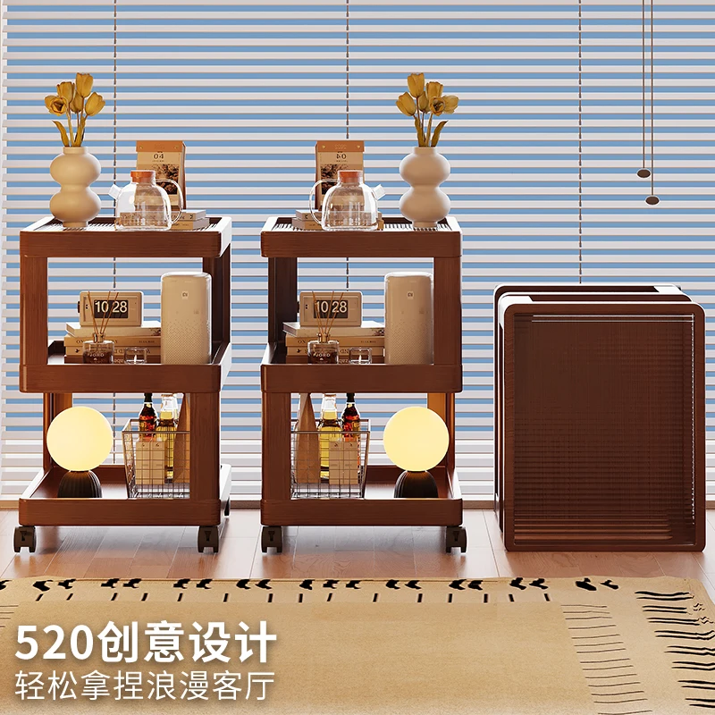 Couch side living room solid wood movable bedside table small apartment creative side cabinet antique