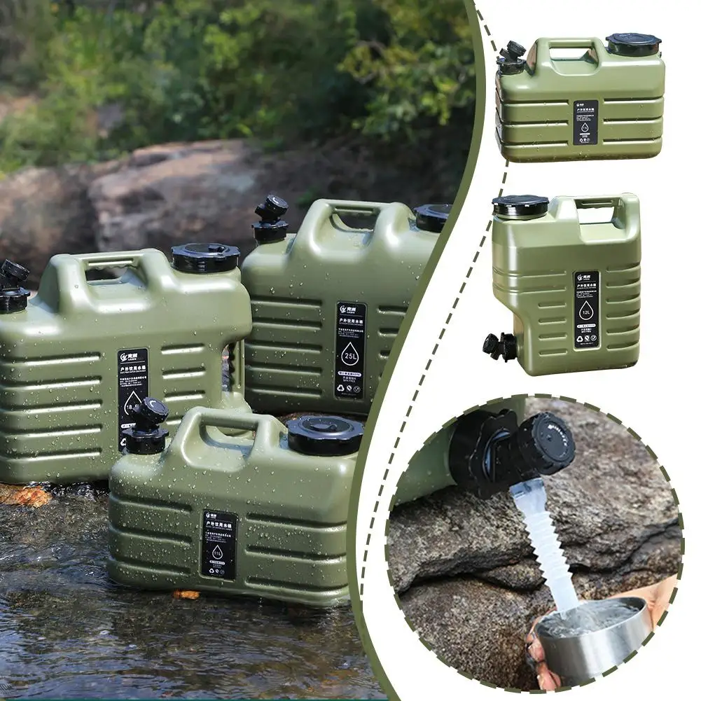 

Water Container with Spigot 11/12L PE Water Storage Carrier Portable Green Bucket for Camping Hiking Picnic BBQ D1A4