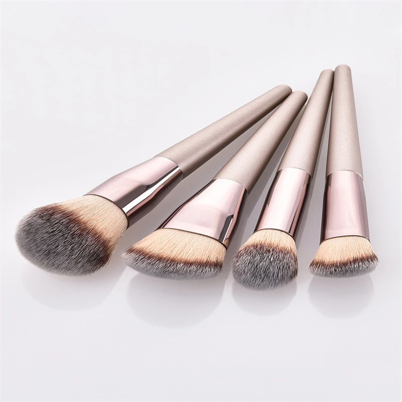 4 pcs/Set Bicolor gradient durable skin-friendly Non-floating powder ferrle cosmetic brush set with makeup bag