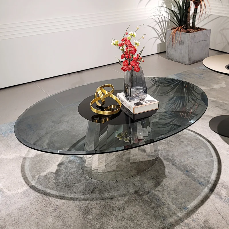 طاولة القهوة الزجاجية غير النظامية ديكور ريفي الحد الأدنى طاولة القهوة المدخل الفاخرة مركز Meuble صالون الأثاث المنزل #2