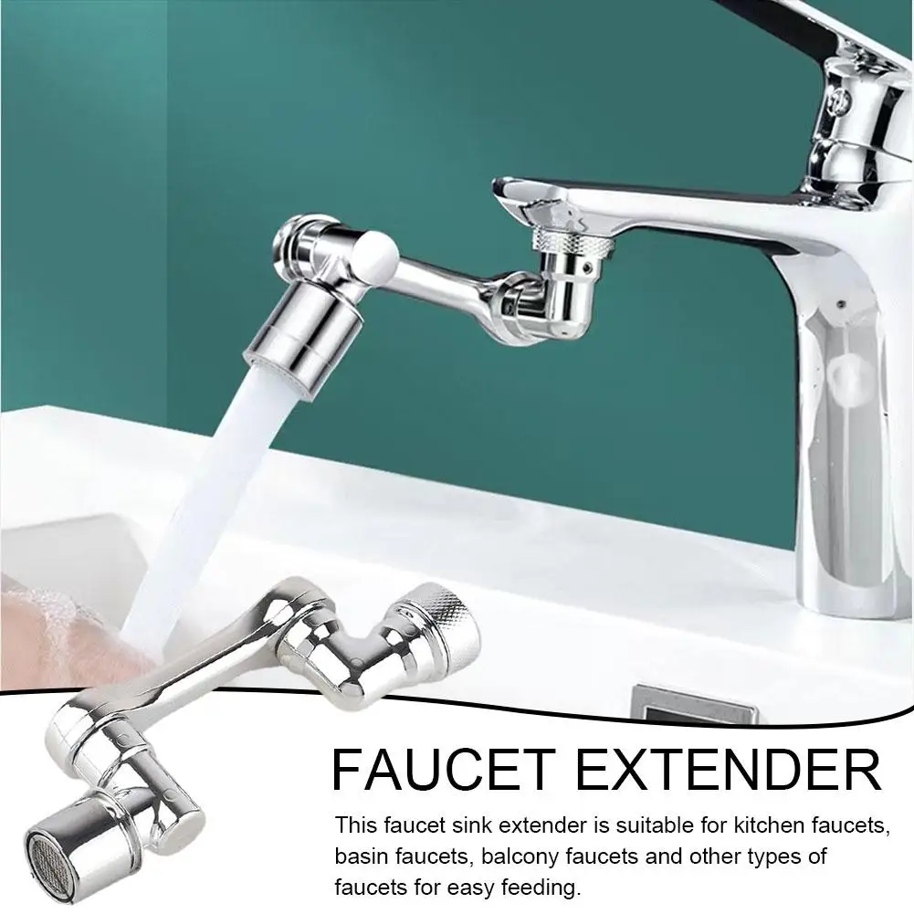 Universal Faucet Extender Tap 1080° Rotating Spray Head Extension Parts Foldable Kitchen Sink Extension Faucet Rotatable Faucet