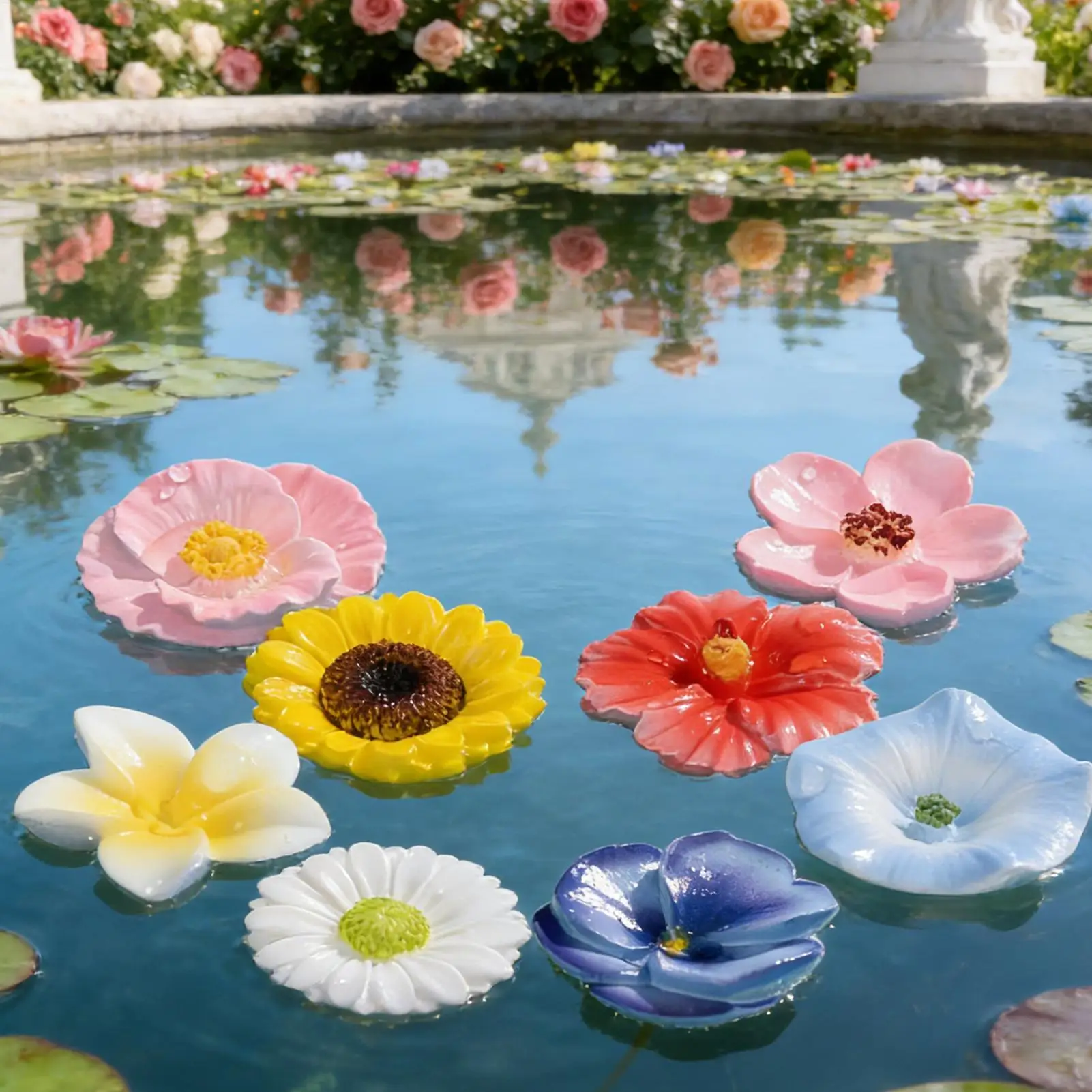 Bee Waterer 8 Pieces Aesthetic Weatherproof Flower Bee Watering Station Outdoor Bird Feeder for Backyard Patio Landscape Pond