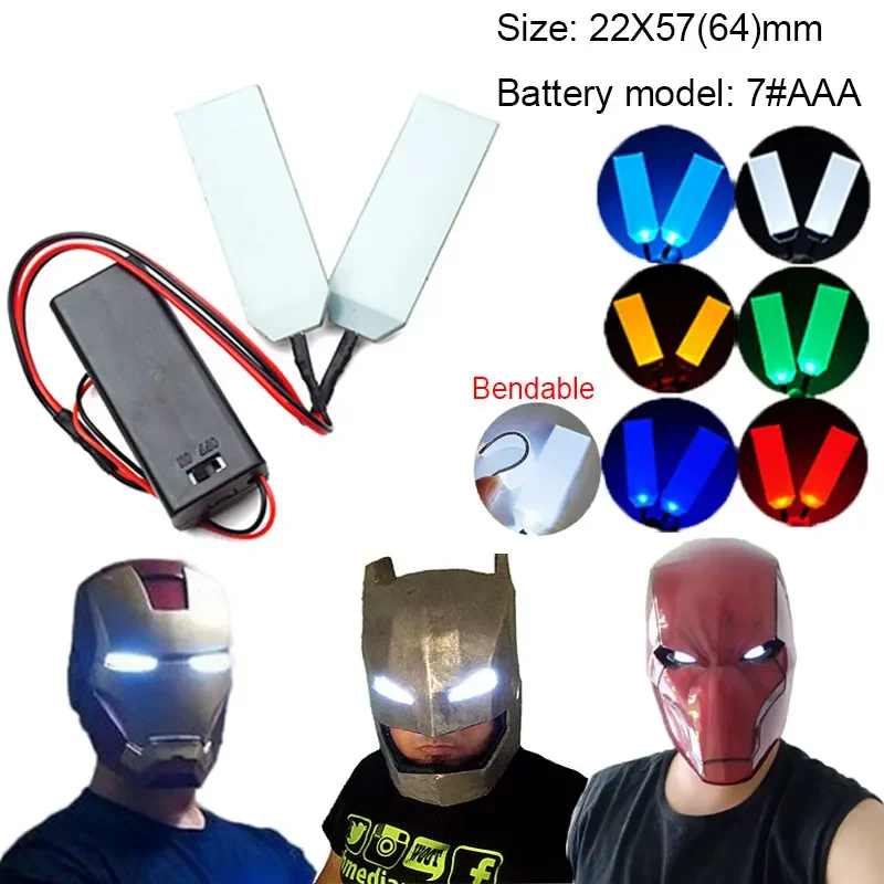 22X57mm Halloween Mask DIY Flexible Bendable LED Light Eyes Kits for Cosplay Helmet Eye Prop Accessories AAA Battery #2