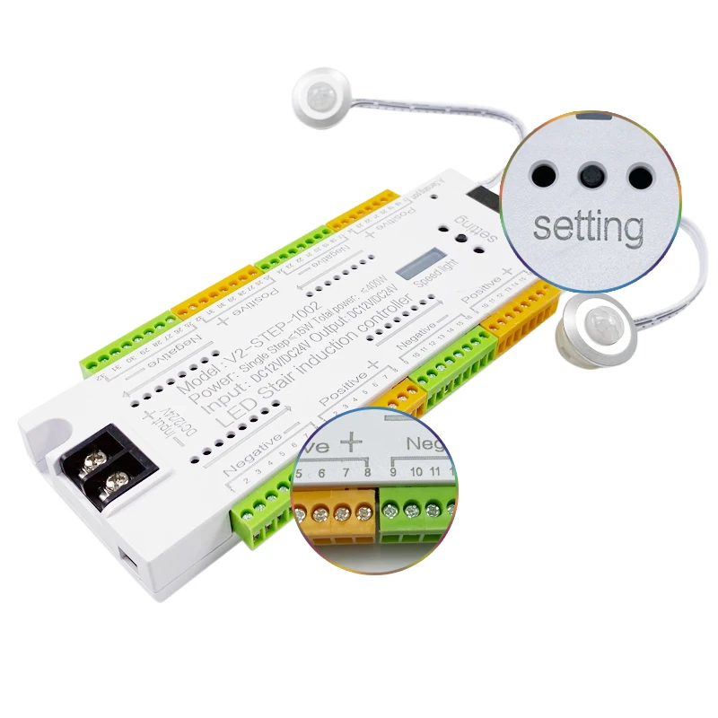 Motion Sensor Stair Bar Controller DC12V 24V 32 Channel Stair LED Light