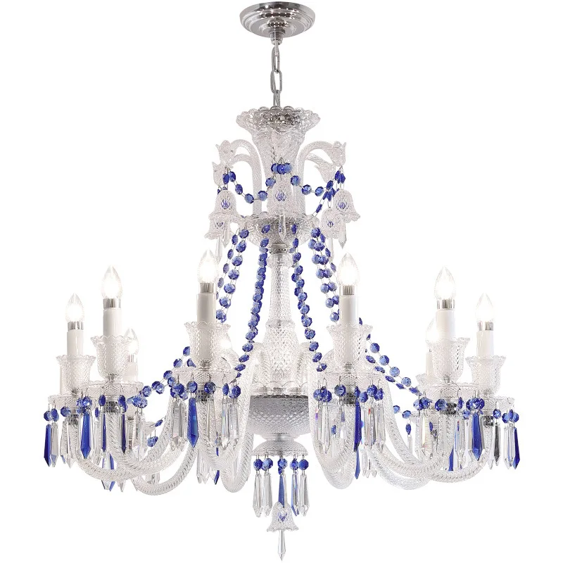 

Court style European living room chandelier high-end new dining room master bedroom French candle crystal
