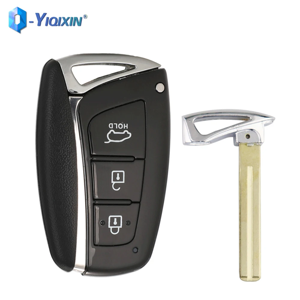 YIQIXIN 3 Buttons Replacement Key Cover Case For Hyundai Santa Fe 2012 2013 2014 2015 Remote Control Part Keyless Go Uncut Blade