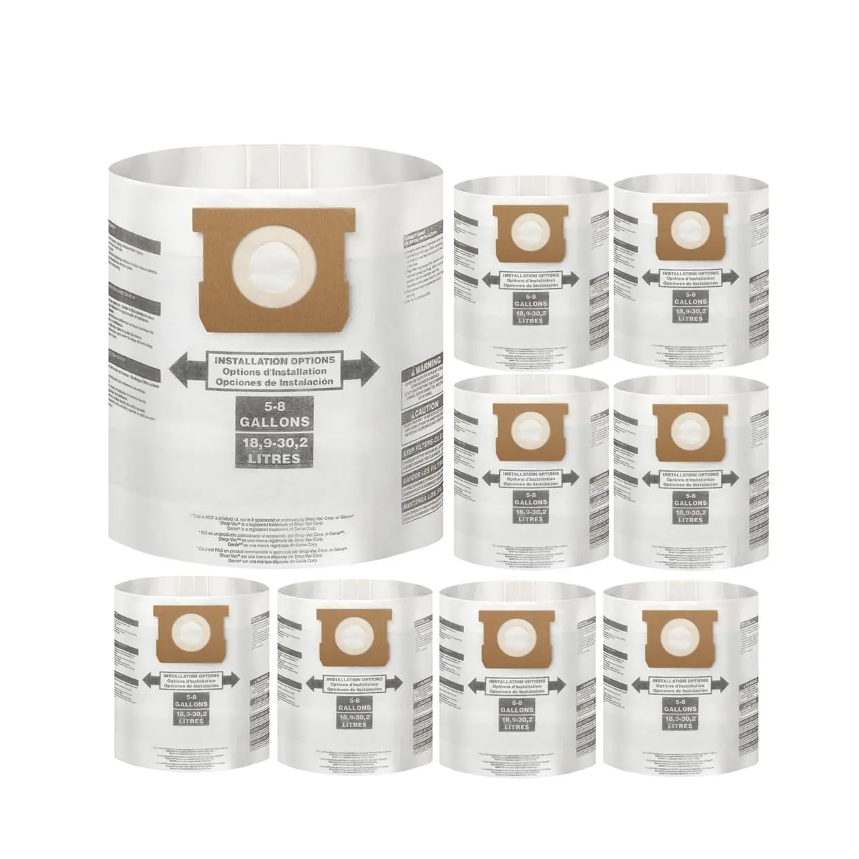 

Пакеты из 8 болтов PureSturdy para Shop Vac de 5 a 8 галонов, tipo E 90661 9066133, tipo H 90671 9067133; VF2004, VHBS VDBS