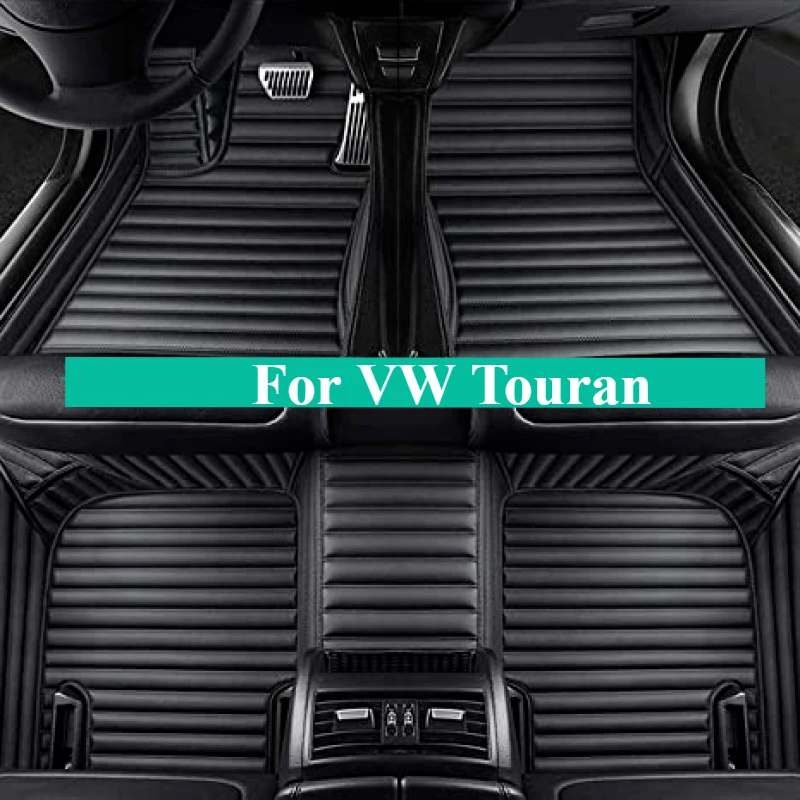 Custom Car Floor Mats For VW Touran 2003-2016-2021-2024 Foot Fashion Interior Accessories Auto leather Carpet Rugs Trunk cushion