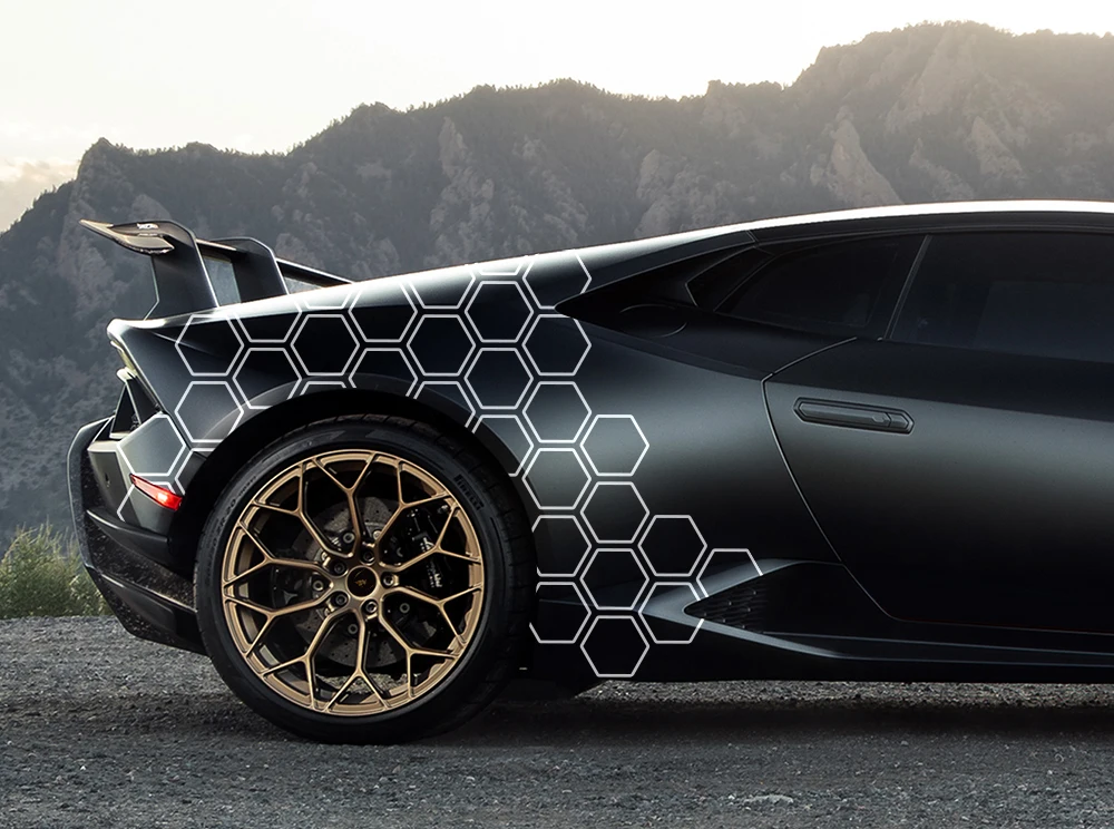 Auto Grafiken Waben Offenen Stil Aufkleber Auto Decor Tuning Auto Seite Aufkleber Für Audi BMW Ford Kia Renault Hyundai Fiat Subaru – Detail 2