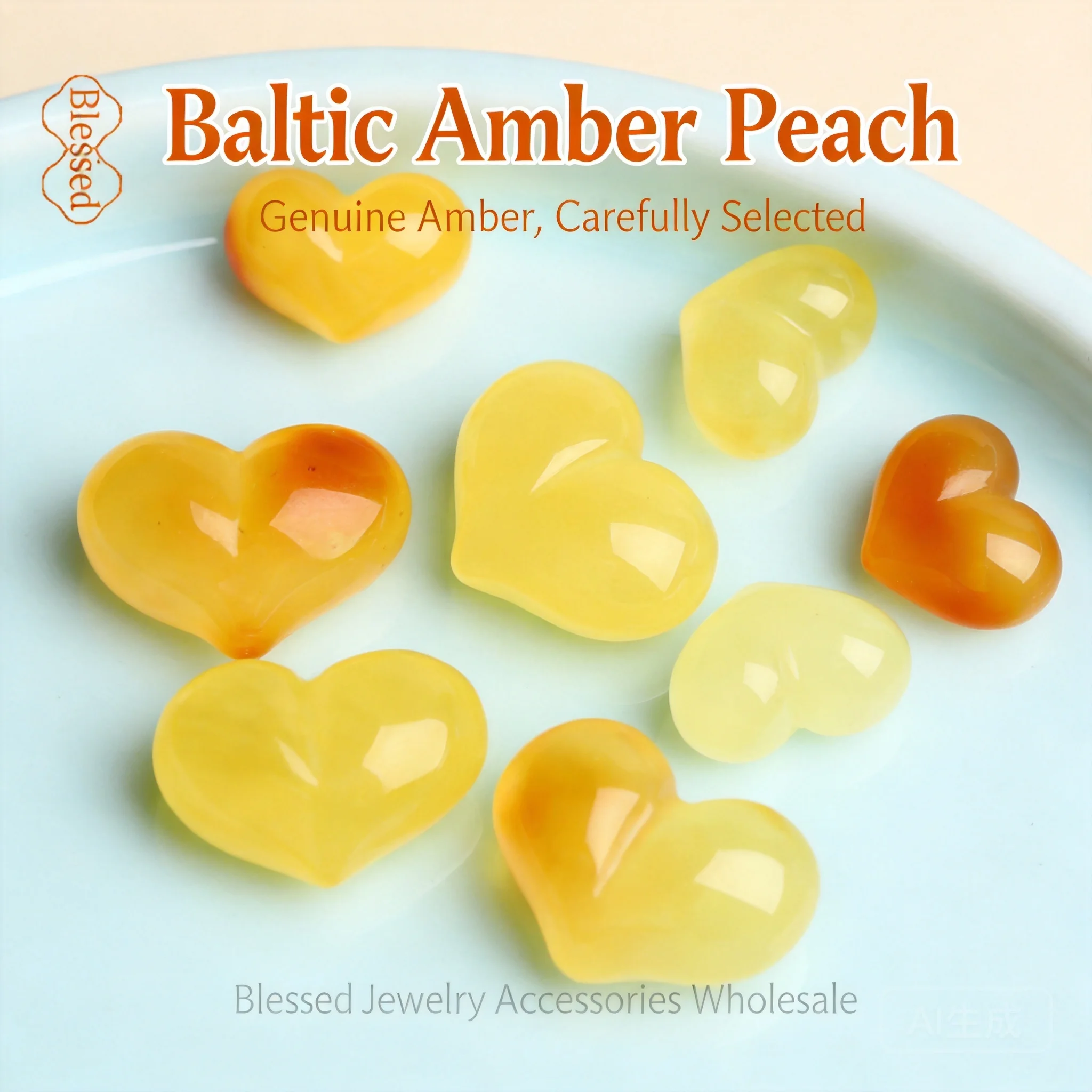 chinese-style-lucky-natural-amber-beeswax-peach-heart-loose-beads-through-hole-for-diy-bracelet-necklace-buddhist-beads-jewelry