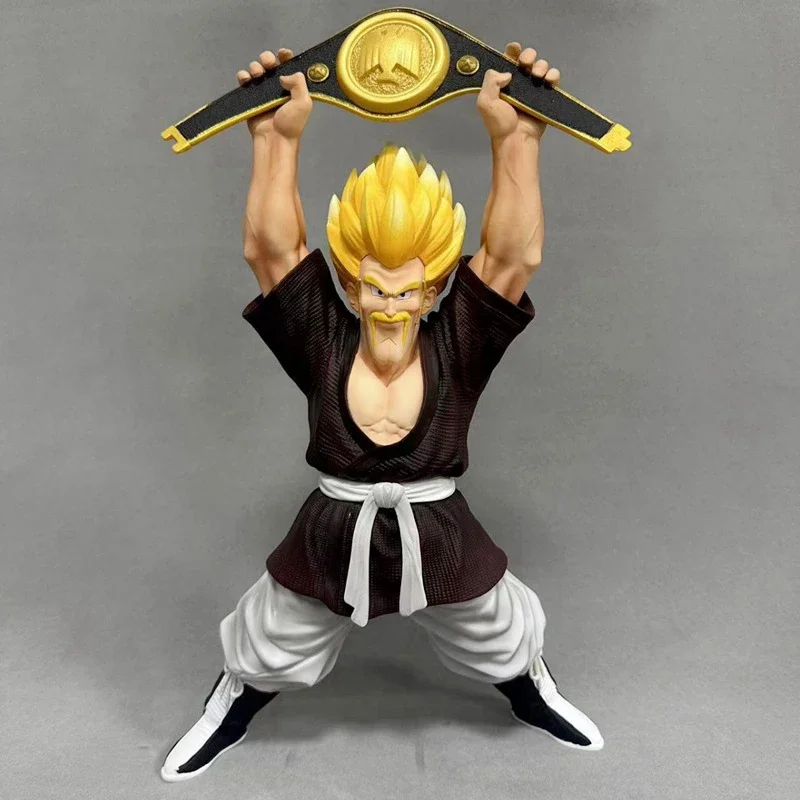 

32cm Dragon Ball Z Animation Super Saiyan Mr. Satan Action Figure PVC Series Interchangeable Double Head Model Series Toys Gifts