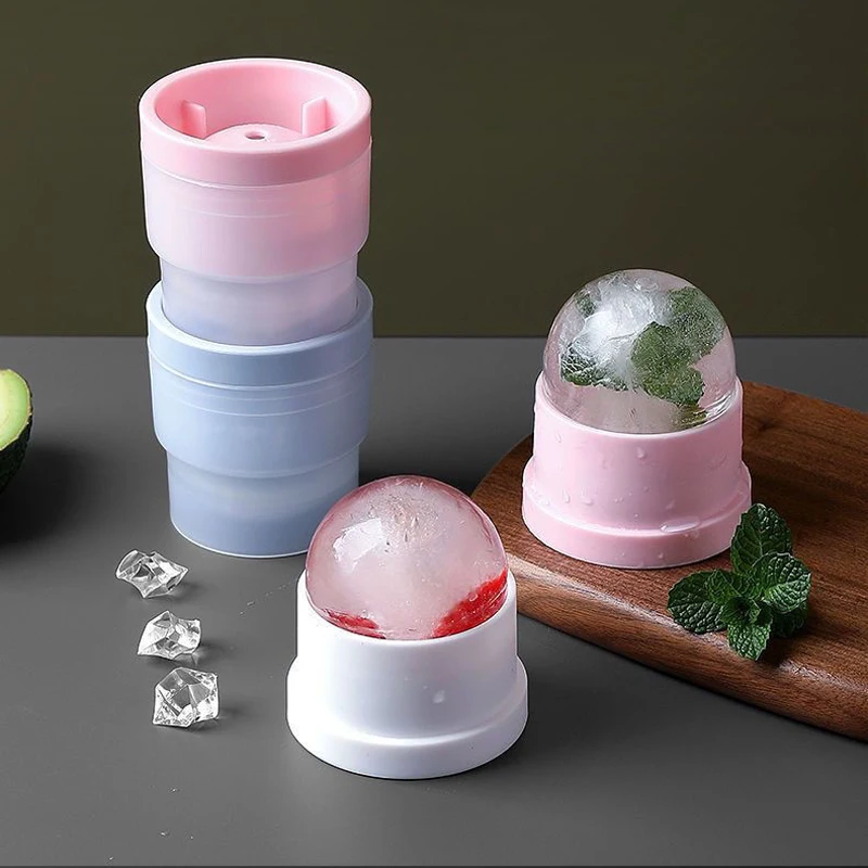 Whiskey Silicone Round Ice Hockey Mold Maker Large Spherical Ice Cube Ice Tray Grinder Suitable for Bar Home Kitchen Supplies