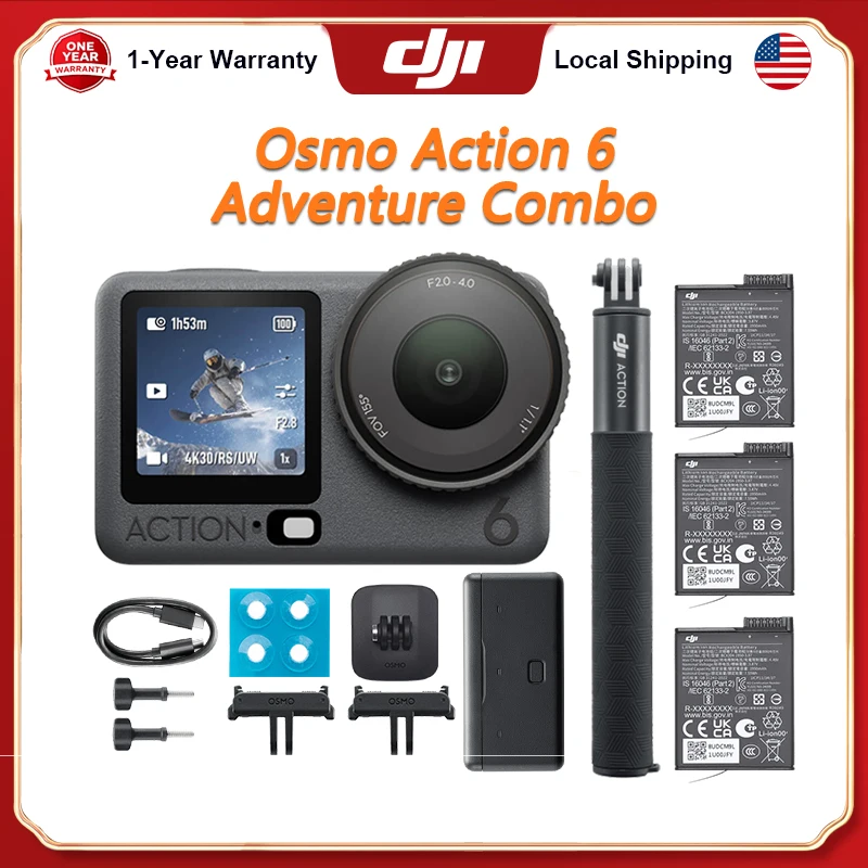 DJI Osmo Action 6 Adventure Combo 8K Waterproof Action Camera With 1/1.1