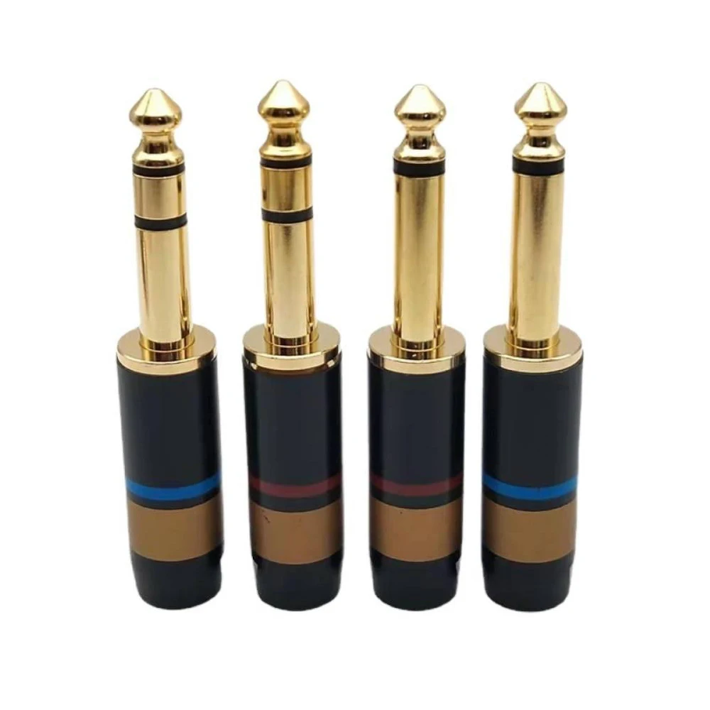 Mono and Dual Channels Audio Jack Connector, Amplifier, Microphone Plug, Socket, 6.35mm, 2Pcs