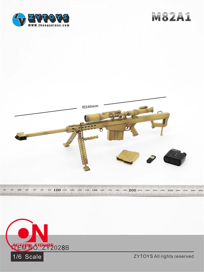ZYTOYS ZY2028 1/6 Skala ABS M82A1 Scharfschützengewehr 24 cm Pistole Modell Szene Zubehör Fit 12'' Soldat Action Figur Körper Puppen