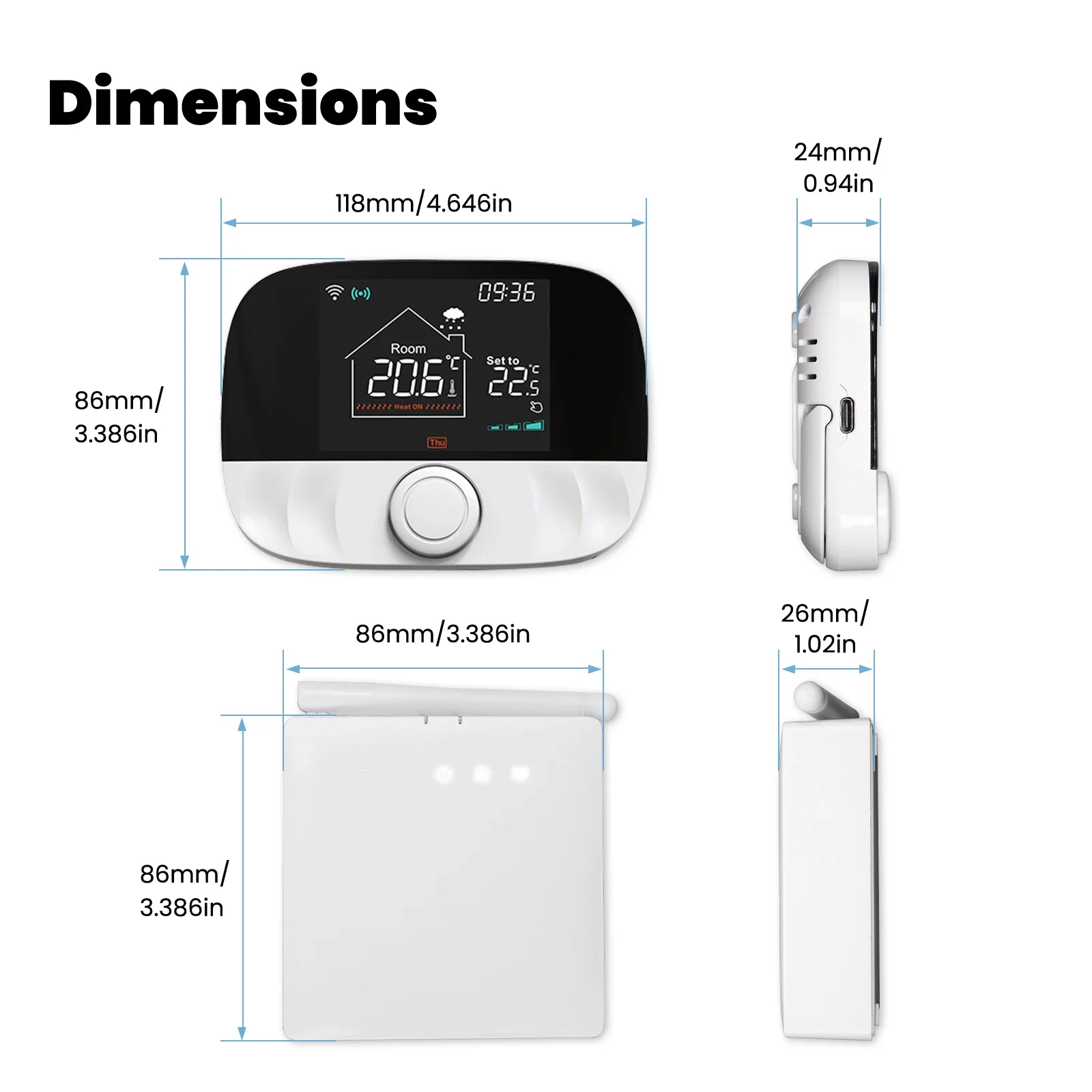 Imagem -06 - Wifi Smart Termostato Rf433 e App Controle Remoto Transmissor Receptor Equipado Botão Controle de Botão Trabalhar com Alexa Google Home