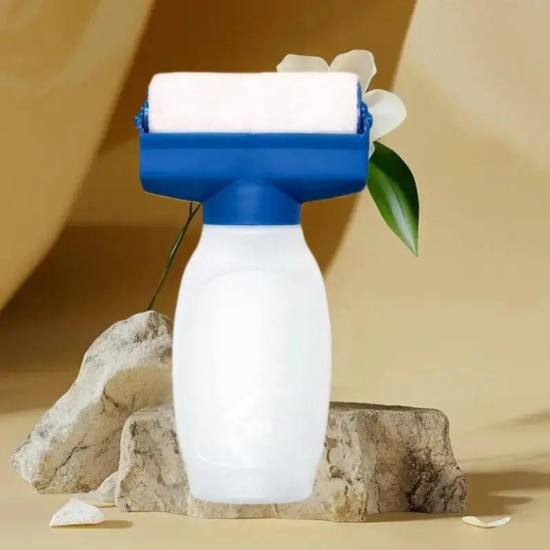 DIY Wall Touch-Up and Restoration Gadget, 350ml Water-Borne Latex Paint Plastic Vessel, Paint Roller Brush in One Piece